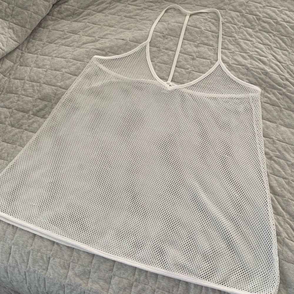 Victoria’s Secret white fishnet sheer bikini coverup or lingerie tunic tank